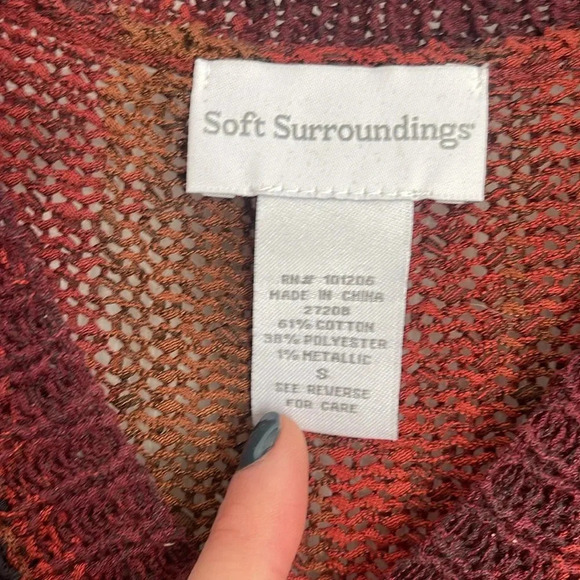 Soft surroundings, asymmetrical lightweight V-neck sweater top - Picture 7 of 7